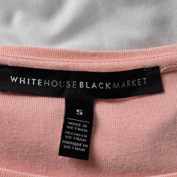 🎄 White House Black Market EUC Rio Elbow Sleeve Cold Shoulder Top Small pink - Picture 6 of 16